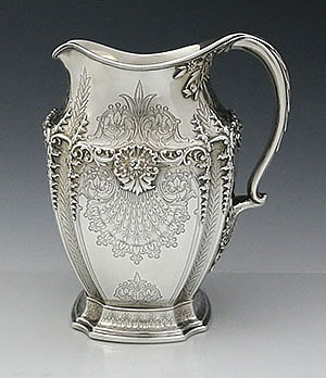 Tiffany antique sterling silver pitcher applied and etched